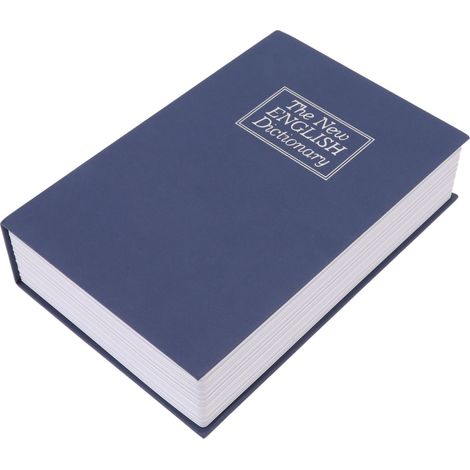 Tirelire en forme de livre avec cadenas codé, boîte à monnaie et dictionnaire, cadeau d'anniversaire secret pour enfants, coffre-fort bleu L
