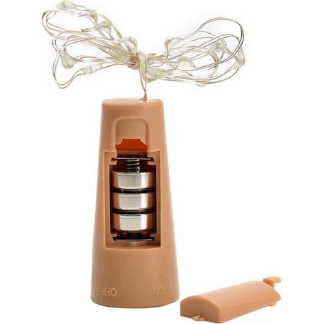 Lumière Pour Bouteille - Fil De Cuivre 100 cm - 20 LED Blanc Chaud - Alimentation Par Piles LR44 - Étanche IP67 - Décoration Intérieure Et Extérieure - Lot De 10 (1/5)