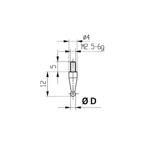 Messeinsätze für Messuhren Spezialstahl mit Kugel 4,5 mm