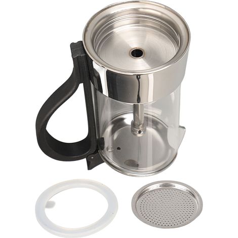 Cafetière italienne classique Moka Cafetière à poser sur la cuisinière, avec couvercle en verre cristal et acier inoxydable, pour 4 tasses (1/5)