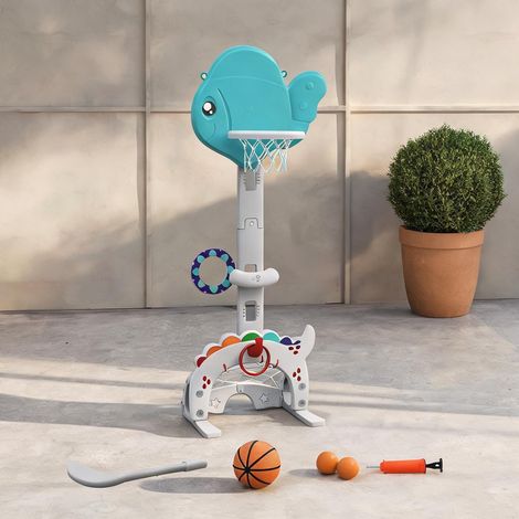 Canestro de basket enfant 5 en 1 réglable 3 à 6 ans en hDPE PP (1/5)