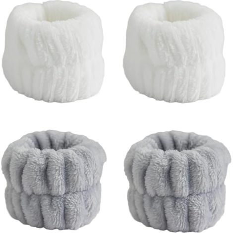 2 Paar Spa-Handgelenkschützer, Mikrofaser-Handgelenkschützer, saugfähiges Korallen-Armband, schützendes Gesichtshandtuch für Dusche, Yoga und Sport