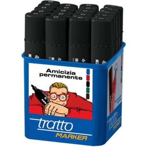 Tratto Marker Punta Tonda Nero 841003 X20