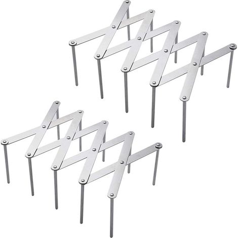 Set di 2 porta coperchi in acciaio inox, organizer per utensili da cucina, elegante e regolabile, ideale per riporre pentole, coperchi e piatti in vetro.