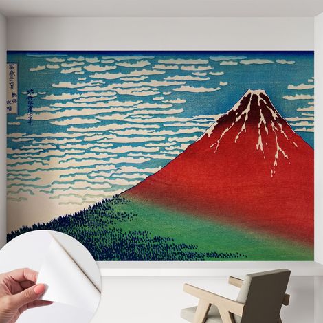 Selbstklebend Tapete - abwaschbar - Raumgestaltung Schlafzimmer Wohnzimmer Tapete Roter Berg 152x104 cm (1/5)