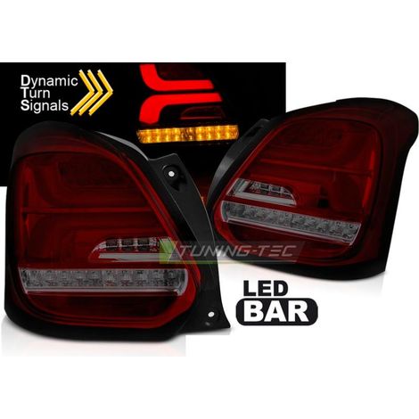 Paire de feux arriere Suzuki Swift 17-20 FULL LED Rouge Fume (1/3)