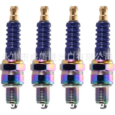 4 Stück pro Set / 1 blaue A7TC-Zündkerze für 50ccm, 70ccm, 90ccm oder 110ccm Elektrofahrräder (1/4)