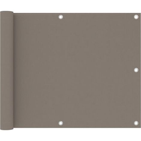 Paravent de balcon gris-brun, 75x300 cm, tissu Oxford. (1/5)