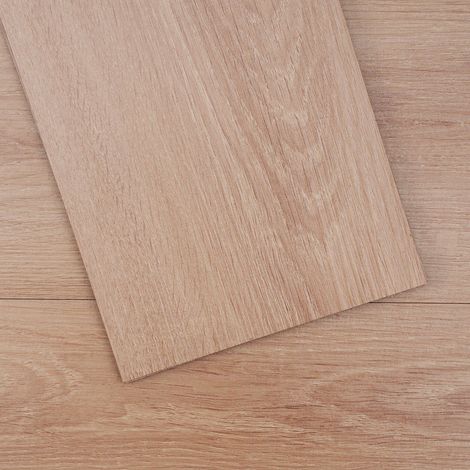 Dalles de sol en vinyle autocollantes 91 x 15 cm, 36 pièces, aspect bois naturel, faciles à poser pour cuisine et salle de bain. (1/5)