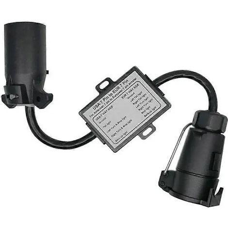Anhängerstecker USA - EU 7-poliger Steckdosenadapter Fahrzeugverbindung Anhängerstecker Anhängerkupplung (1/5)