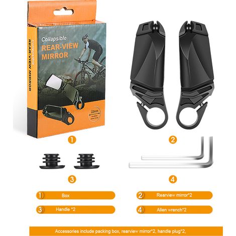 Paar verstellbare und schwenkbare Fahrradlenkerspiegel, Sicherheitsspiegel für die Rückansicht (1/5)