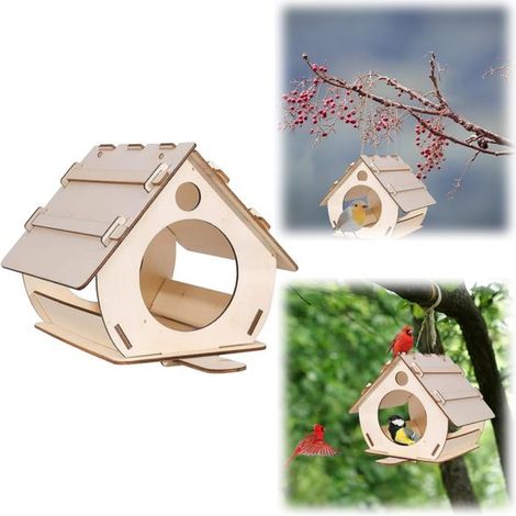 Cage à oiseaux Nichoir en bois Kit de nichoir à monter soi même (16 x 10 cm À monter soi même) (1/5)