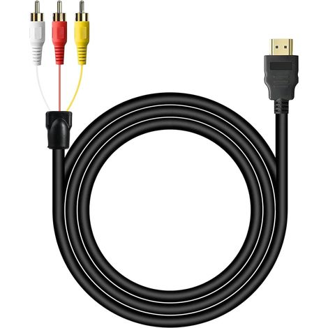Câble HDMI vers RCA Câble HDMI 1,5m, Adaptateur HDMI Audio Vidéo 1080P, Convertisseur vers RCA Unidirectionnel, Adaptateur HDMI RCA Compatible avec TV, DVD, Projecteur, Lecteur Multimédia (1/5)
