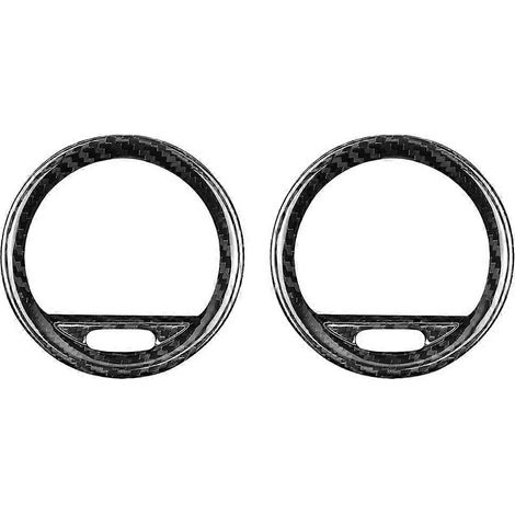 Autocollant pour grille d'aération intérieure de voiture, en fibre de carbone véritable rigide, compatible avec Fiat 500 (2008-2015) et Abarth 595 (2012-2015) (1/5)
