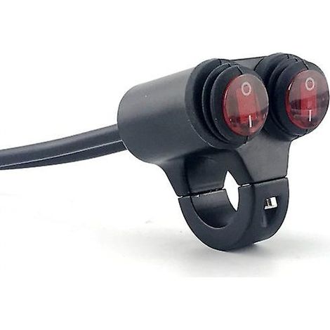Wasserdichter 12V-Doppelschalter für Motorradlenker mit Kontrollleuchten für Scheinwerfer, Warnblinker, Bremslicht und Nebelscheinwerfer (1/4)