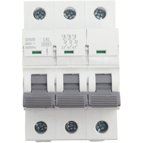 Eosnow Disjoncteur tripolaire GYM9-C65 230/400 V CA 50/60 Hz IP20, protection contre les fuites électriques, disjoncteur de courant 40 A (1/4)