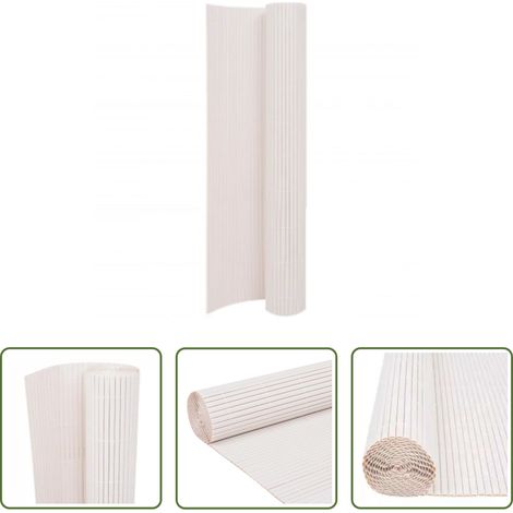 vidaXL Clôture décorative -  Clôture de jardin double face 90x400 cm Blanc (1/5)
