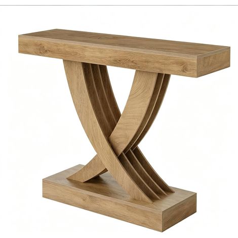 Tavolo consolle marrone in MDF con gambe a X 110 x 30 x 85 cm HOMVRA (1/5)
