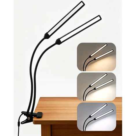 Lampe à Pince LED à Double Tête avec Câble USB pour Chevalet, Bureau, Lit (1/5)