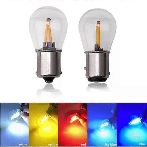 Stück 1156 P21W BA15S 1157 BAY15D LED COB Glühfaden-Chip Auto-Rückfahrscheinwerfer Parklicht Bremslicht 12V Rot Weiß Gelb (1/4)