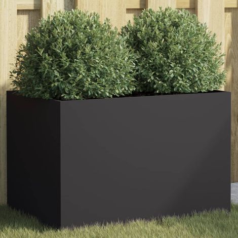 vidaXL Fioriera Nera 62x30x29 cm in Acciaio