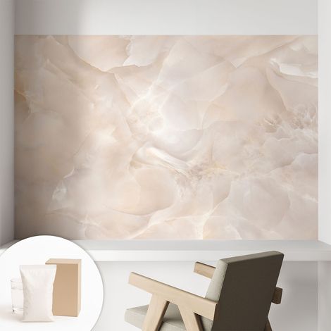 Tapete Vliestapete mit Kleber für Wohnzimmer Schlafzimmer Küche - Wanddekoration Zarter Marmor 104x70 cm