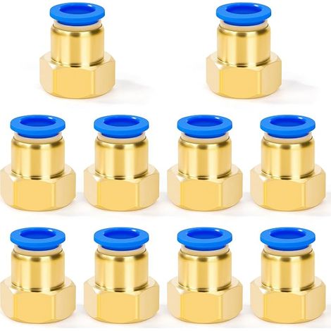 Pneumatic Straight Fittings, 16mm OD x 1/2" Female Thread Pneumatic Connecting Fitting Copper Quick Connect Fitting for Hose (1/5)