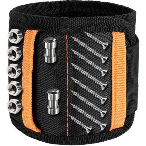 QORVA-Bracelets Magnétiques avec 20 Aimants Forts pour Vis Clous, Boulons, Mèches De Perceuse, Cinture Porte Outil Tenir Petits Outils