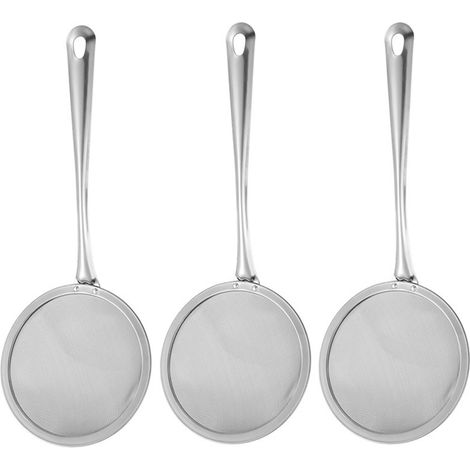 Ensemble de passoire à mailles fines en acier inoxydable, comprenant une écumoire plate, une louche, une passoire avec poignée, des ustensiles de cuisine pour la cuisson, un filtre à huile, un tamis à (1/5)