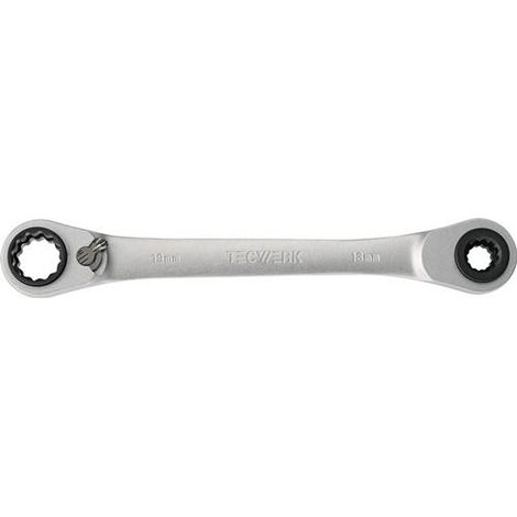 TECWERK Multifunktionsknarrenringschlüssel 4in1 10/13/17/19mm 12-KT.L.220mm Z.72 TECWERK