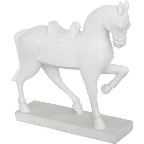 Statuette Déco Cheval "Little Cottage" 35cm Blanc (1/4)