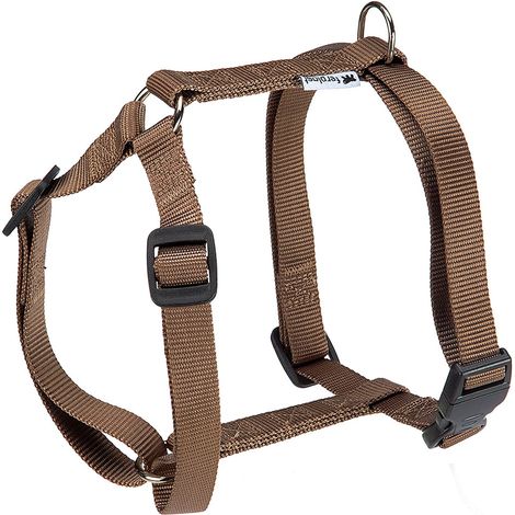 Ferplast CHAMPION P Pettorina in nylon per cani. Vari colori, varie misure.. Variante LARGE - Misure: A: 43-66 cm B: 50-82 cm 20 mm - Marrone (1/2)