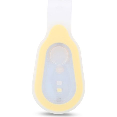Lampe clip silicone LED mini portable extérieure étanche bouton course jaune (1/5)