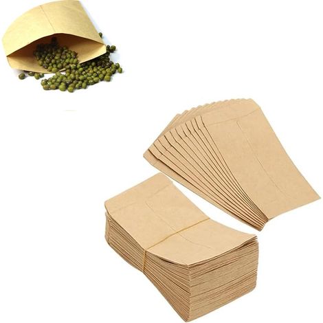 Sacs en papier kraft lot de 100 bruns 10 x 6 cm pour emballage et petits cadeaux (1/4)