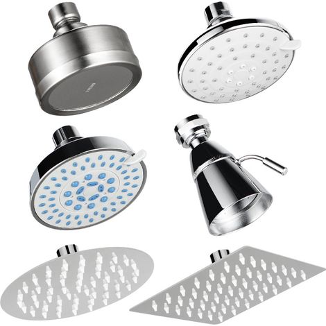 Pommeau de douche de tête - 8 cm, débit élevé, pression accrue, amovible pour le nettoyage (1/4)