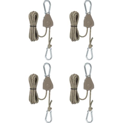 Juego de 4 ganchos de cuerda ajustables, ganchos tipo trinquete, adecuados para colgar kayaks. (1/5)