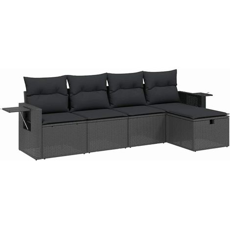 Maison Exclusive - Set de muebles de jardín 5 pzas y cojines ratá (1/4)