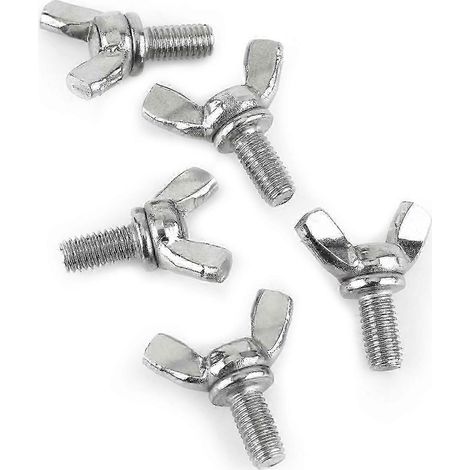Vis à oreilles M6 en forme d'éclair, vis moletée en acier chromé, M6 12 mm AC (1/5)