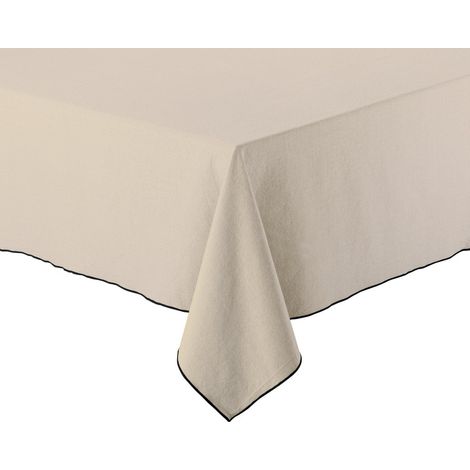 Nappe Carrée en Tissu Recyclé pour Table à Manger, Coloris Ficelle 140 x 140 cm - PANGIVO