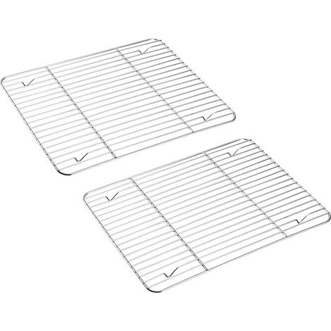 Grille De Refroidissement - Acier Inoxydable 21,5 X 16 X 1,5 Cm - Pour Rôtir Cuire Au Four Griller Refroidir - Lot De 2 (1/5)