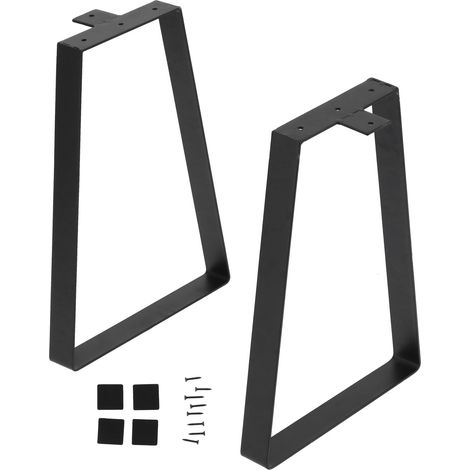 Lot de 2 Pieds de Table en Fer Trapézoïdaux 40cm, Structure Stable et Robuste, Capacité de Charge 200kg, pour Bureau ou Canapé (1/4)