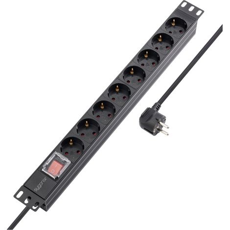 Sygonix SY-5799002 Steckdosenleiste 19 Zoll 8fach Schwarz Schutzkontakt 1 St. (1/5)