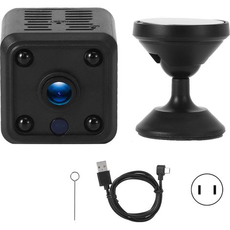 Caméra WiFi 1080P Mini, caméra de surveillance nocturne infrarouge, capteur de mouvement, contrôle à distance par téléphone, webcam sans fil, prise US (1/5)
