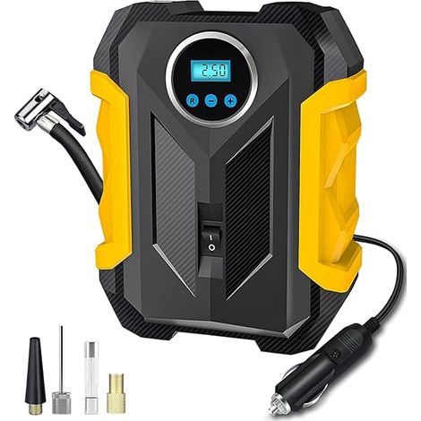 Luftkompressor, Reifenfüller, tragbare Autoluftpumpe, Autoreifenpumpe, digitale Reifenpumpe (1/5)