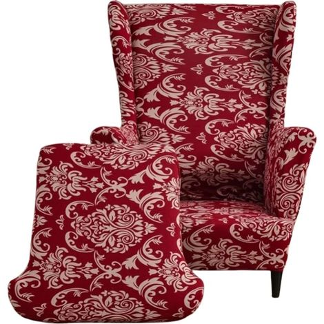 Housse pour fauteuil à oreilles – Motif “Sherlock” – Extensible et enveloppante (1/4)