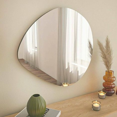 Dmora - Espejito Menkar, Espejo, Objeto de decoración de pared, Decoración de espejo, 60x2h60 cm, Negro, con embalaje reforzado (1/5)