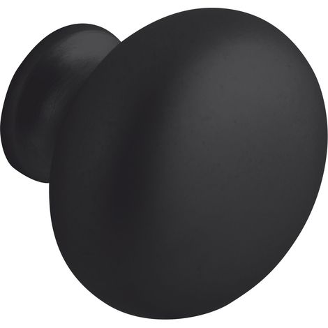 Siro Möbelknopf Comrido ø 32mm - Knauf für Schrank Tiefe 26,5mm - Möbelknauf, Zinkdruckguss schwarz matt (1/4)