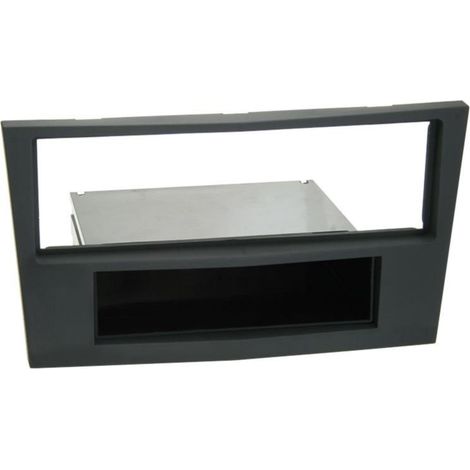 Facade autoradio 1DIN compatible avec Opel Astra H ap04 Noir Charbon Rubber touch