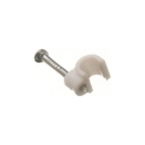 One Stop DIY Lot de 100 clips de câble ronds blancs avec broches 3,5 mm