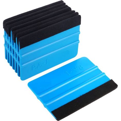 Premium Fiber Edge Squeegee for Car Vinyl Wrap, Heavy Duty Window Film Squeegee, Sticker Squeegee (8 Pack, Black)